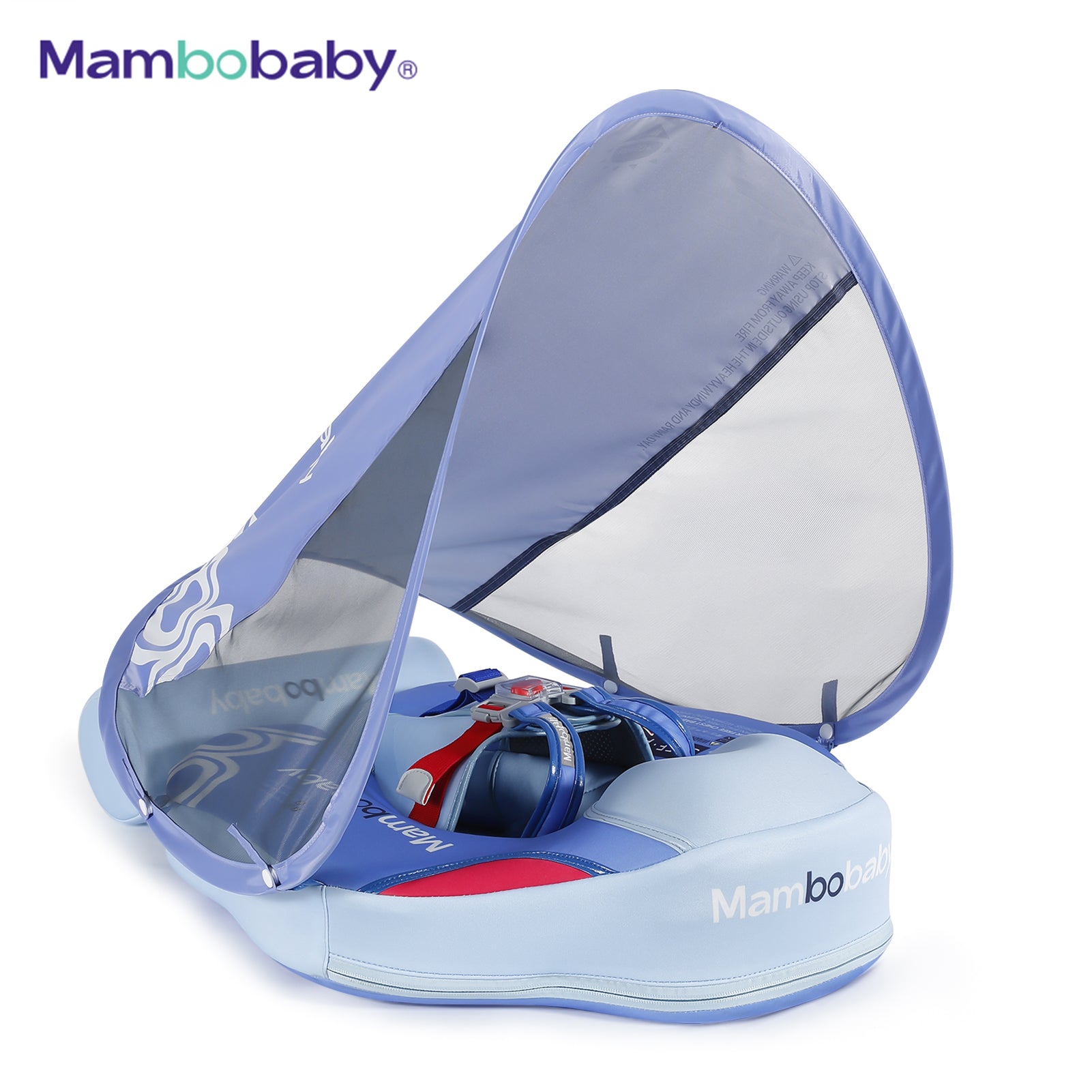 MamboBaby FloatBuddy - APE'S HUT - Sky Blue with umbrella & tail