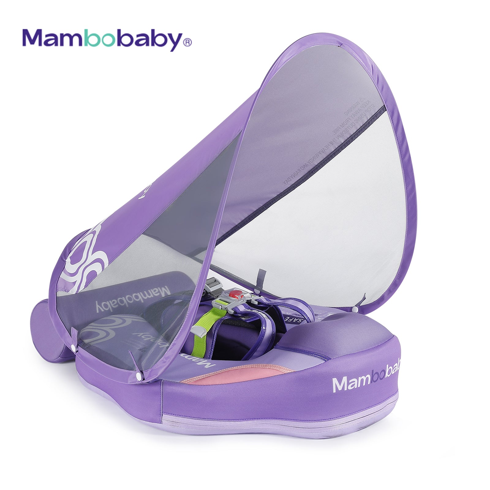 MamboBaby FloatBuddy - APE'S HUT - Indigo Purple with umbrella & tail